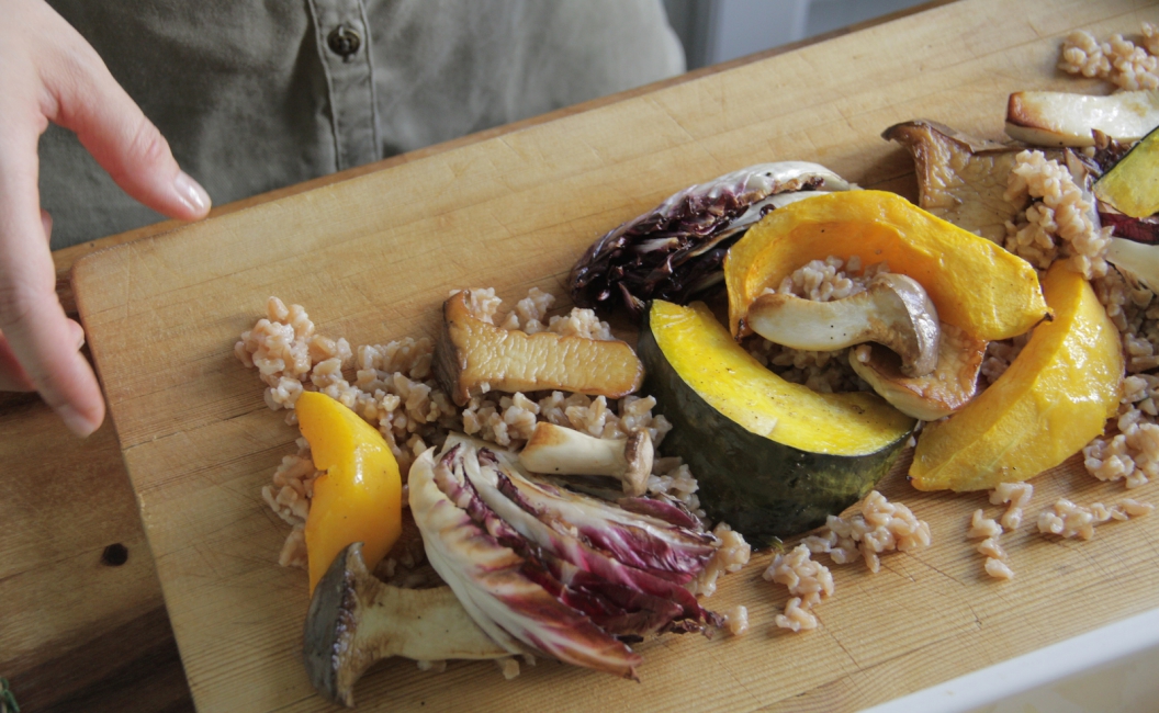 Roasted Squash & Mushrooms WITH FARRO