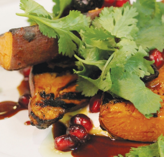 SWEET POTATOES with Pomegranate & Labneh